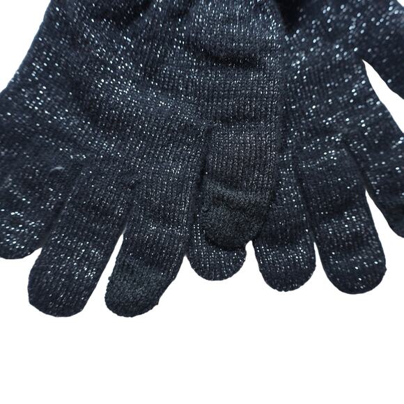 Style & Co Womens Soft Winter Knit Gloves - One Size - Glitter Black - NWT - Picture 2 of 2